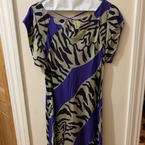 Diane von Furstenberg Purple Asher Tiger Dress